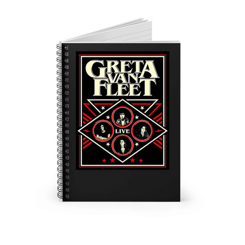 Greta Van Fleet Concert Tour Poster 2018 Spiral Notebook