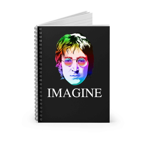 John Lennon Imagine The Beatles Rainbow Spiral Notebook