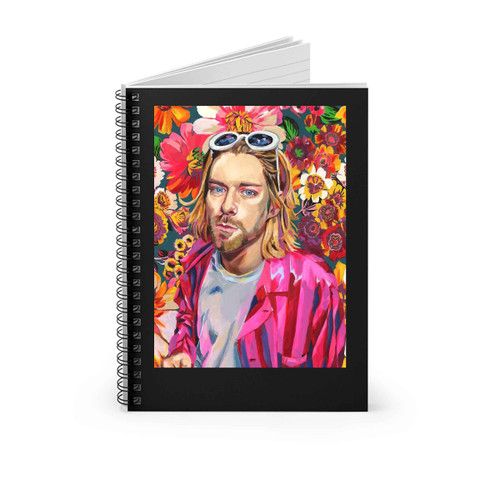 Kurt Cobain Floral Painting Spiral Notebook