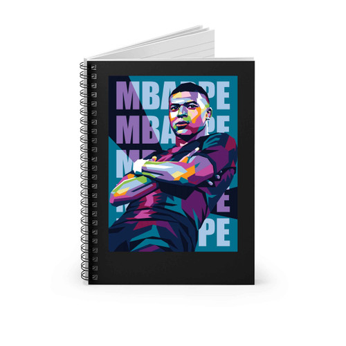 Kylian Mbappe Wpap Art Spiral Notebook