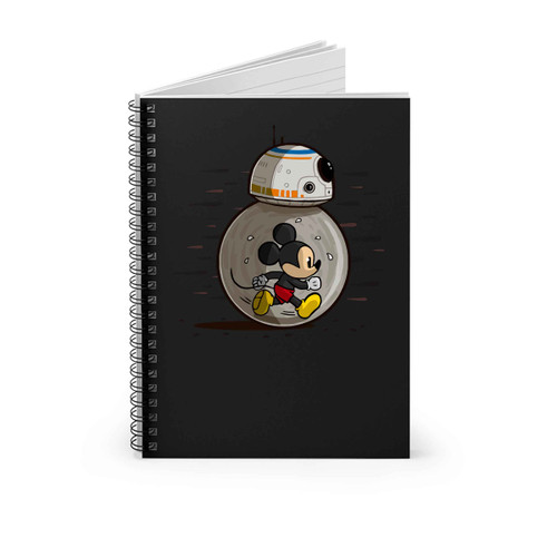 Mm8 Star Wars Bb8 Disney Or Mickey Mouse Lovers Spiral Notebook