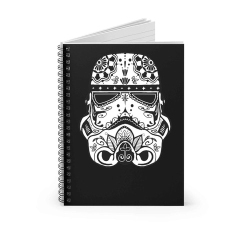 Ornate Sugar Skull Shirt Design Stormtrooper Sugar Skull Spiral Notebook