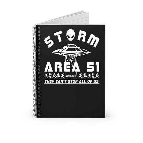 Storm Area 51 Ufo Flying Saucer Alien X Files Spiral Notebook