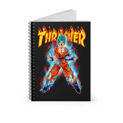 Thrasher Anime Dragon Ball Son Goku Super Saiyan God Blue Spiral Notebook