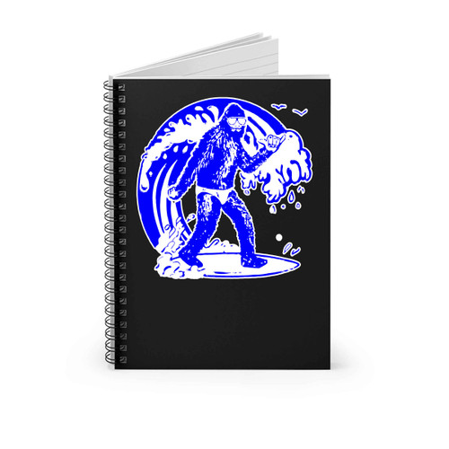 Vintage Bigfoot Surfing Retro Surfing Spiral Notebook