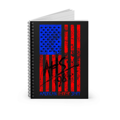 American Horror Story Usa Flag Art Ahs 1984 V2 Spiral Notebook