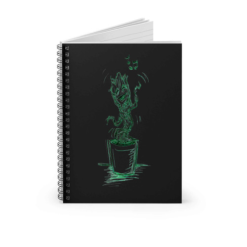 Baby Groot Dancing And Singing Spiral Notebook