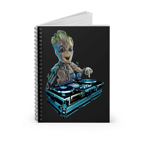 Baby Groot Dj Guardians Of The Galaxy Vol 2 Spiral Notebook