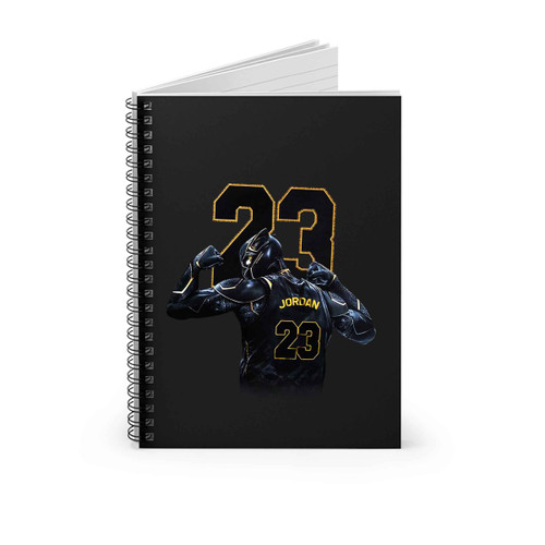 Black Panther 23 Michael Jordan Jersey Spiral Notebook