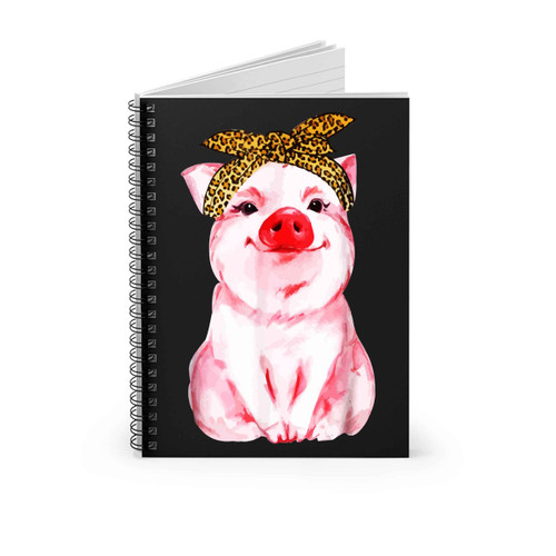 Cute Pig With Leopard Bandana Spiral Notebook