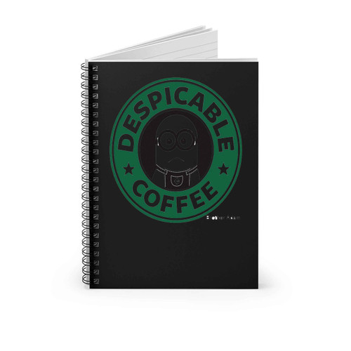 Despicable Me Minion Coffee Starbucks Coffee Parody Hnd Spiral Notebook