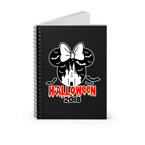 Disney Castle Halloween Minnie Silhouette Head Spiral Notebook