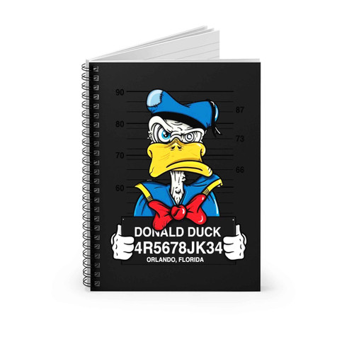 Disney Donald Duck Mugshot Cartoon Character Funny Spiral Notebook