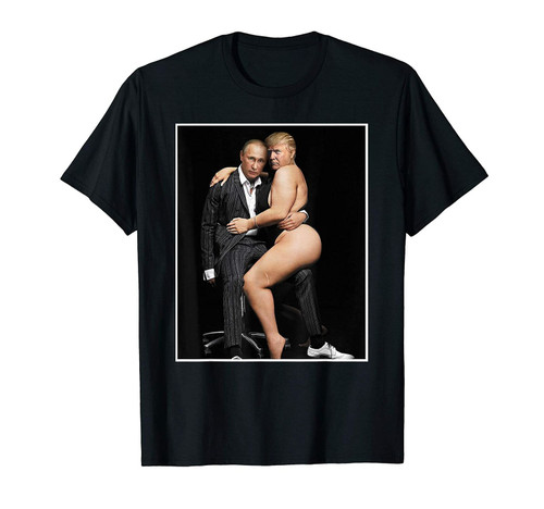 Putin With Sexy Trump On Desk Man's T-Shirt Tee