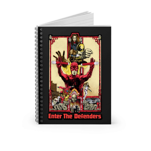 Enter The Defenders Bruce Lee Poster Funny Spiral Notebook