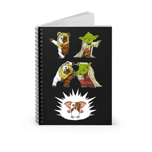 Ewok Fusion Yoda Funny Is Gremlins Gizmo Mogwai Parody Spiral Notebook