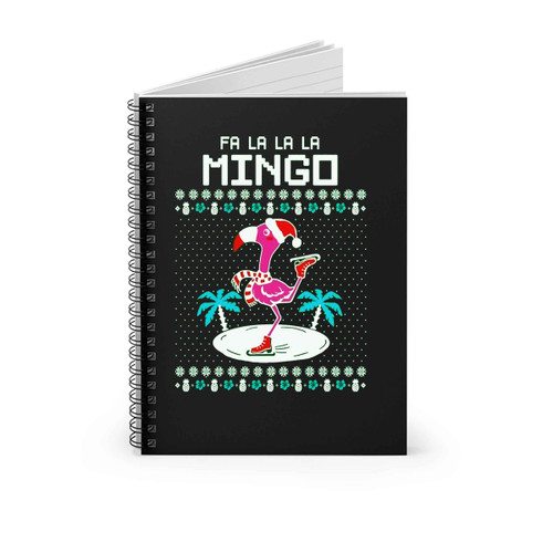 Fa La La Flamingo Ugly Christmas Spiral Notebook