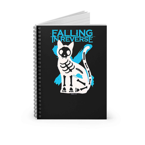 Falling In Reverse Skeleton Cat Spiral Notebook