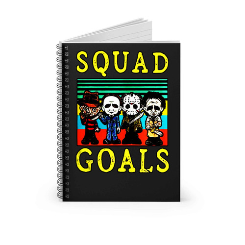 Freddy Krueger Michael Myers Jason Voorhees Squad Goals Vintage Spiral Notebook