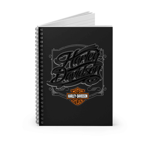 Harley Davidson Script Logo Harley Davidson Script Font Am Light Spiral Notebook