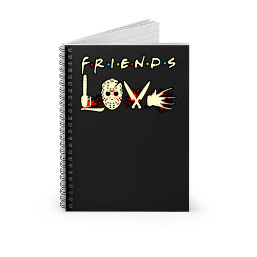 Horror Friends Pennywise Michael Myers Jason Voorhees Halloween Love Logo Spiral Notebook