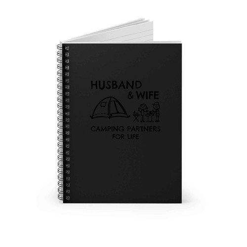 Husband And Wife Camping Tent And Partners For Life Spiral Notebook