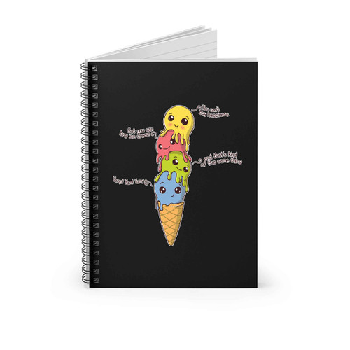 Ice Cream Happiness Spiral Notebook