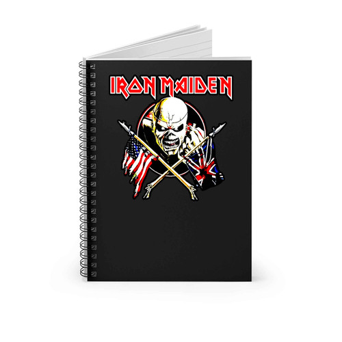 Iron Maiden Tour Crossed Flags Spiral Notebook