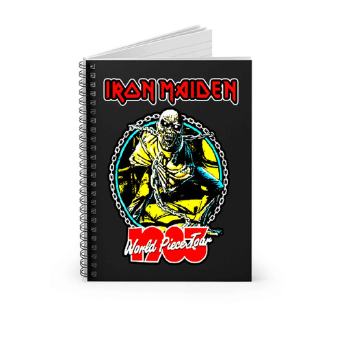 Iron Maiden World Piece Tour Metal Rock Vintage Spiral Notebook