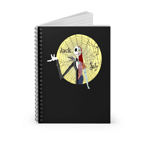 Jack And Sally Half Face Spiral Notebook