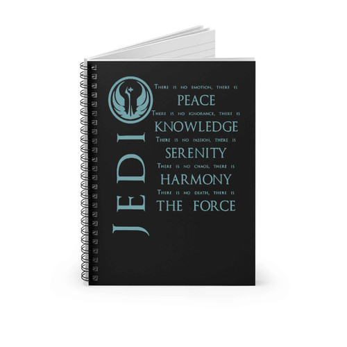 Jedi Star Wars Peace Knowledge Serenity Harmony The Force Spiral Notebook