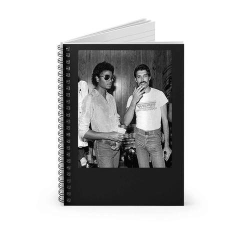 Michael Jackson And Freddie Mercury Vintage Spiral Notebook