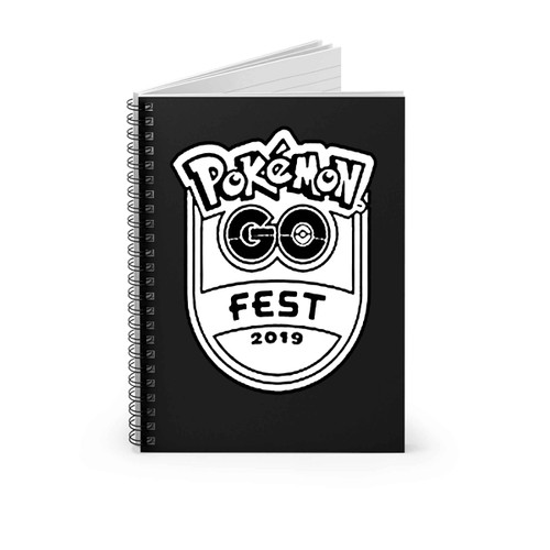 Pokemon Go Fest Chicago Emblem Bw Logo Spiral Notebook