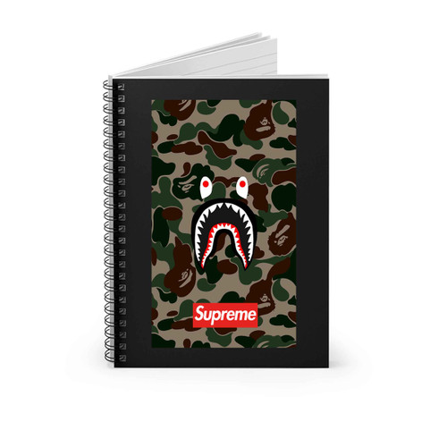 Shark Camo Bathing Bape Supreme Spiral Notebook