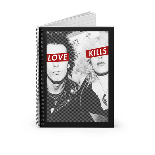 Sid And Nancy Punk Love Kills Sid Vicious Pistols Spiral Notebook