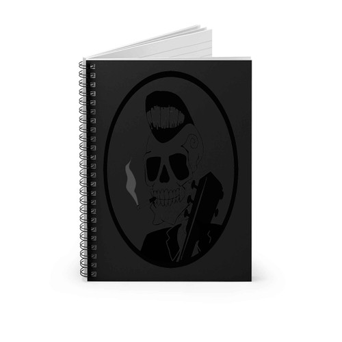 Smoke Guitar Skull Rockabilly Spiral Notebook