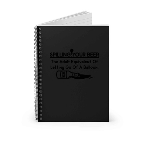 Spilling Beer Adult Balloon Alcohol Spiral Notebook