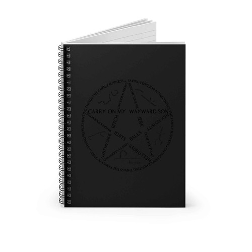 Supernatural Devils Trap Typography Logo Spiral Notebook