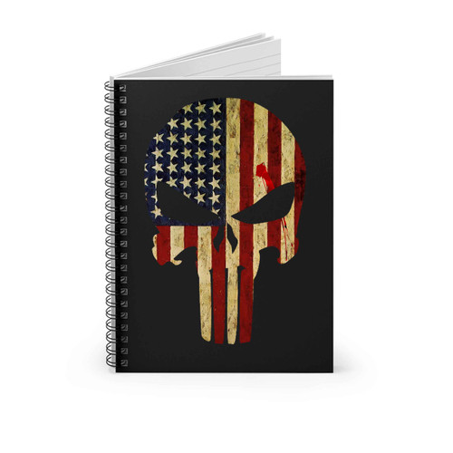 The Punisher American Flag Vintage Blood Spiral Notebook