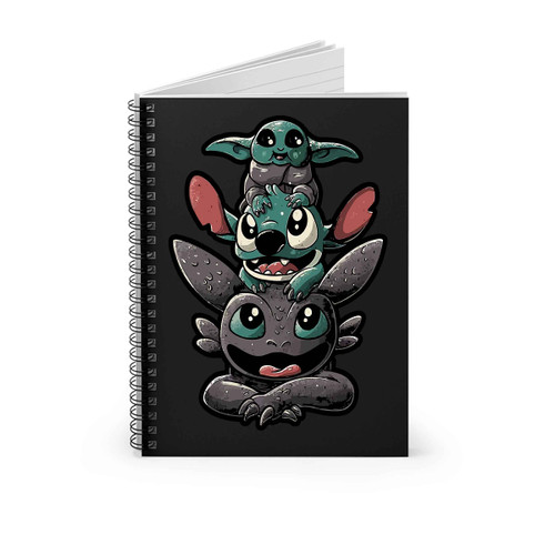 Toothless Stitch Baby Yoda The Cuteness Tower Spiral Notebook