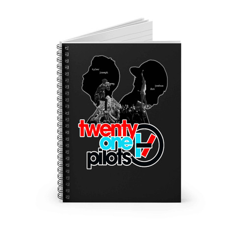 Twenty One Pilots Tyler Joseph And Joshua Dun Siluet Spiral Notebook