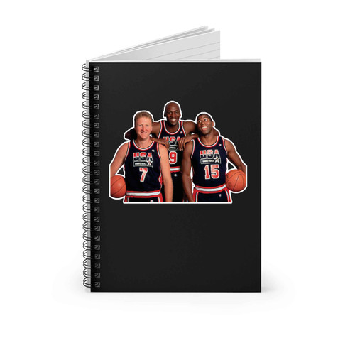 Usa Dream Team Michael Jordan Magic Johnson Larry Bird Spiral Notebook