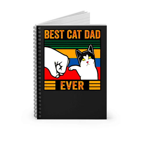 Vintage Best Cat Dad Ever Bump Spiral Notebook