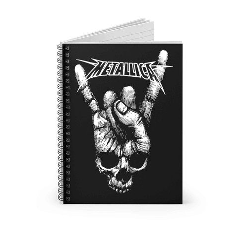 Vintage Metallica Punk Rock Band Burgundy Spiral Notebook