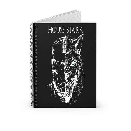 Wolf And Iron Man Face House Stark B Spiral Notebook