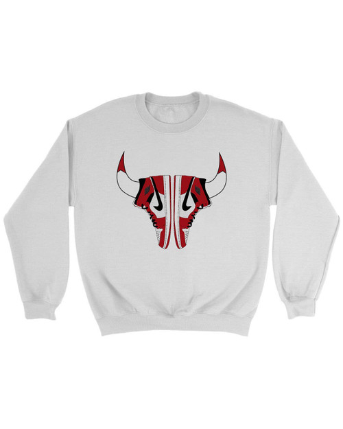 Nike Air Jordan Chicago Bulls Sneaker Horns Sweatshirt