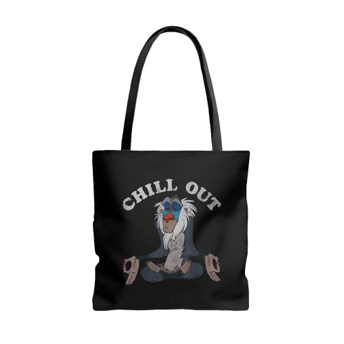 Disney Lion King Rafiki Chill Out Meditation Graphic Tote Bags