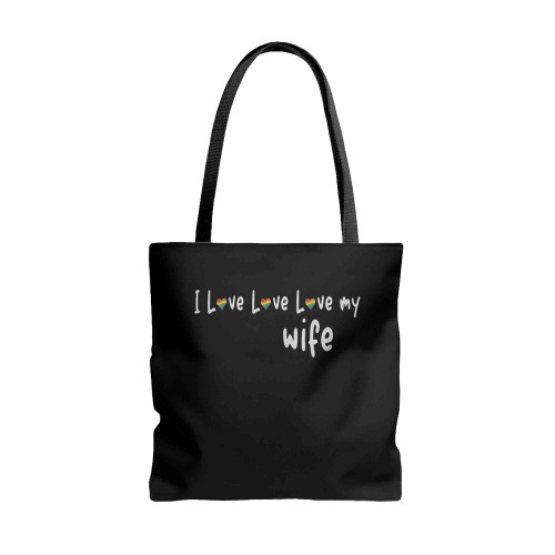 I Love Love My Life Wife Matching Tote Bags