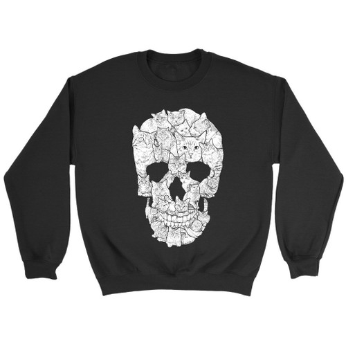 Sketchy Cat Skull Sweatshirt