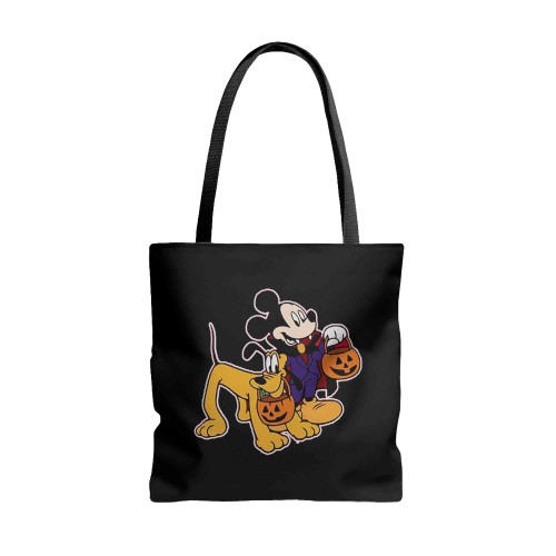 Mickey And Pluto Halloween Tote Bags